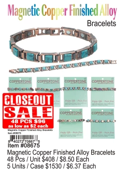 Magnetic Copper Finished Alloy Bracelets - Closeout